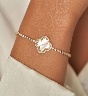 Bransoletka złota z koniczynką Gold Clover BSS0183