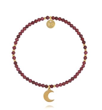 Bransoletka z granatu z zawieszką w kształcie księżyca BTW3536