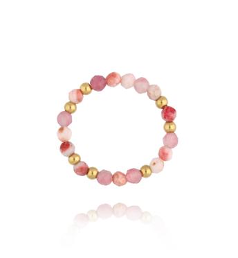 Pierścionek elastyczny z turmalinami i jaspisami PSC0608