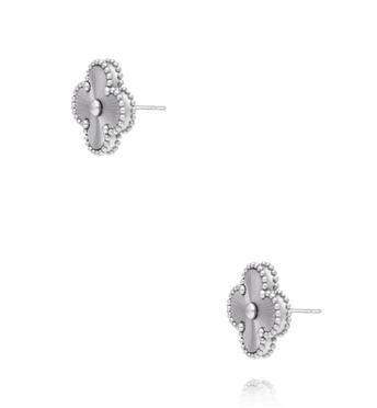 Kolczyki w kształcie koniczyny srebrne KSY0596