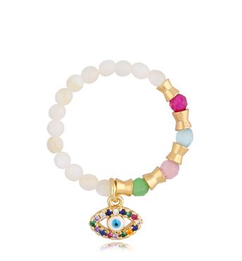 Pierścionek z kolorowy z okiem Meadow PSC0308