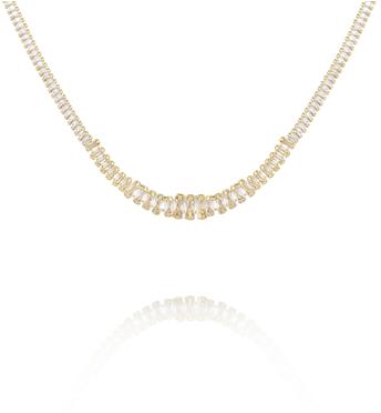 Naszyjnik typu tennis w złotej oprawie NS0422