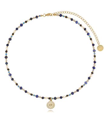 Naszyjnik granatowy z kamieniami naturalnymi Latifa NSC0447