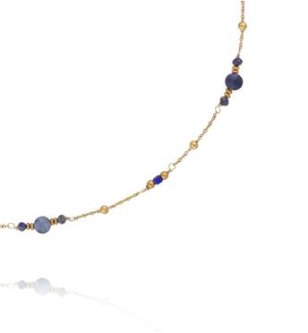 Naszyjnik pozłacany z lapisem i sodalitem NEA0167