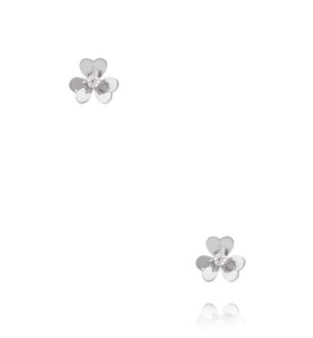 Kolczyki wkrętki w kształcie kwiatów z cyrkonią KSY0694