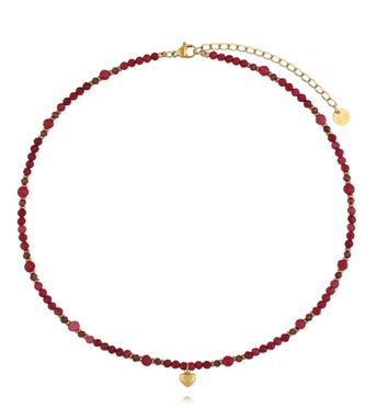 Naszyjnik z granatami i sercem NTW1658