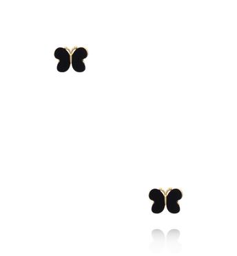 Zestaw złoconych kolczyków motylków KMB0030