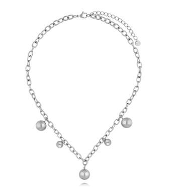 Naszyjnik z kulkami srebrny NSY0570