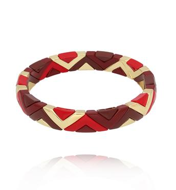 Bransoletka modułowa w odcieniach czerwieni i złota BCR0058