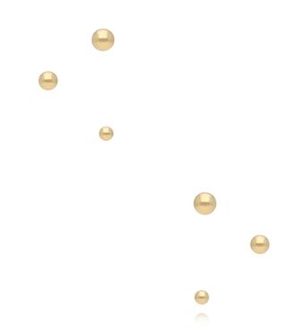 Zestaw minimalistycznych kolczyków kulek – złotych KMB0017