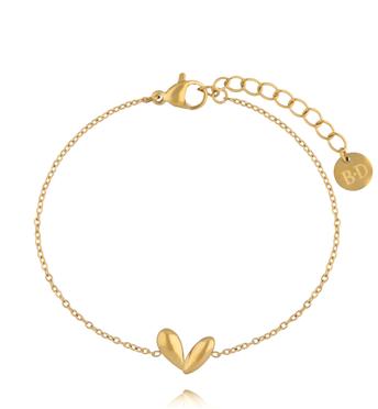 Bransoletka z minimalistycznym sercem na złotym łańcuszku BSY0590
