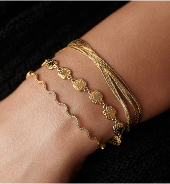 Zestaw trzech złotych bransoletek ZN0001