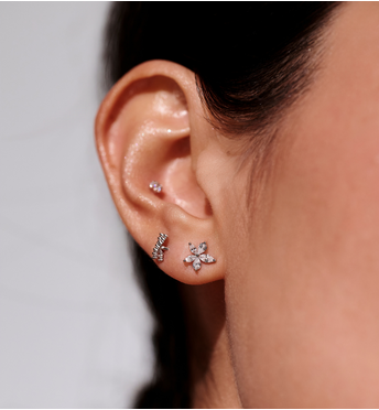 Zestaw kolczyków posrebrzanych z cyrkoniami KLT0045