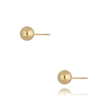 Kolczyki ze stali szlachetnej pozłacane kulki Soulmate 7 mm KSA0354