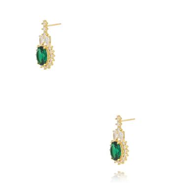 Kolczyki z zielonymi cyrkoniami KSS2182