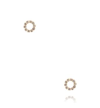 Zestaw kolczyków z perłą, cyrkoniami i pudrowym różem KMB0043