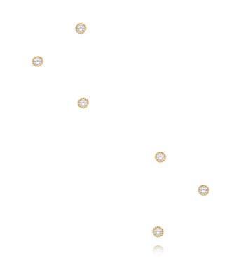 Zestaw drobnych kolczyków złoconych z cyrkonią KMB0007