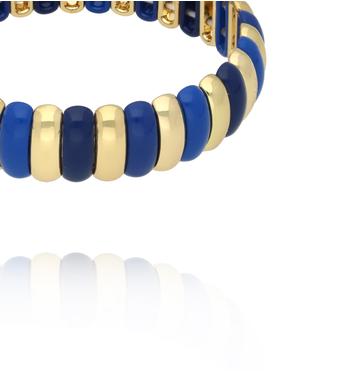 Bransoletka elastyczna w odcieniach kobaltu i złota BCR0071