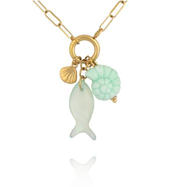 Naszyjnik z rybką w kolorze mięty NSY0752