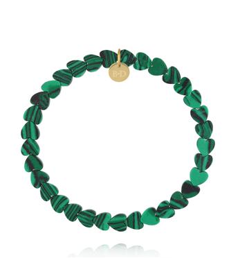 Bransoletka z sercami- malachity BTW3739