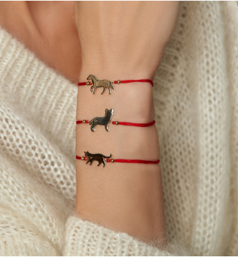 Bransoletka czerwono-złota z kotkiem Sweet Kitty BGL0582