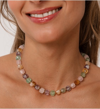 Naszyjnik z kolorowych kamieni naturalnych NPA1377