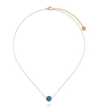 Naszyjnik z fasetowanym apatytem na delikatnym złotym łańcuszku NLB0381