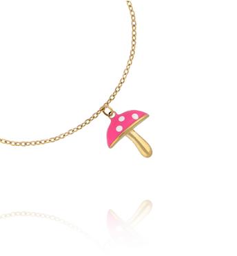 Bransoletka dla dziewczynki z zawieszką różowego muchomorka BSY0567