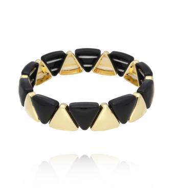 Bransoletka czarno-złota z trójkątnych ogniw BCR0037