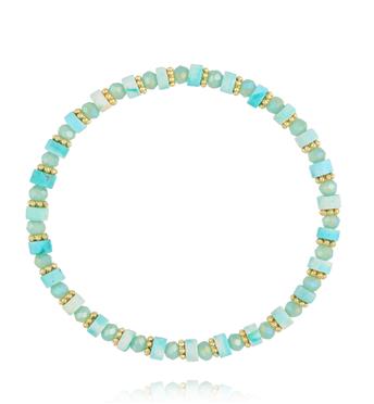 Bransoletka z turkusu i szklanych koralików BTW3620