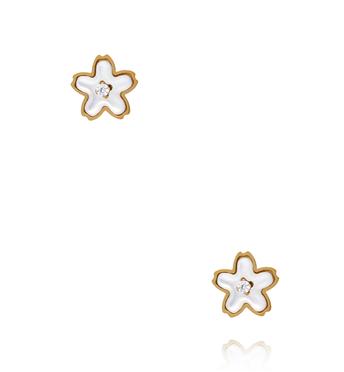 Kolczyki kwiatuszki z masą perłową KSY0703