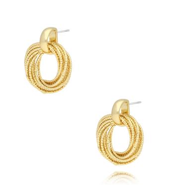 Kolczyki złote plecione Gold Rings KRG0994