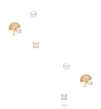 Zestaw złoconych kolczyków KMB0020