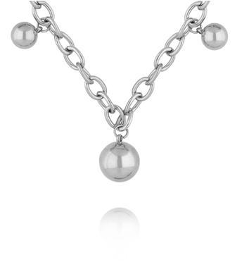 Naszyjnik z kulkami srebrny NSY0570