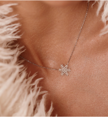 Naszyjnik ze śnieżynką srebrny NSY0713