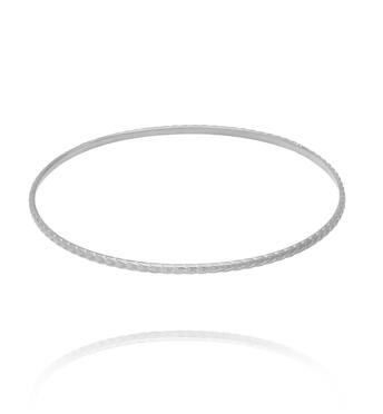 Bransoletka sztywna o delikatnym splocie srebrna BEA0076