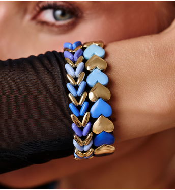 Bransoletka w odcieniach błękitu i złota BCR0052