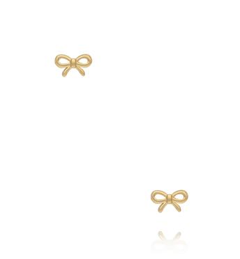 Kolczyki wkrętki w kształcie delikatnej kokardki złote KSY0630