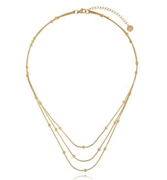 Naszyjnik warstwowy z kuleczkami w złotym wykończeniu NSY0900