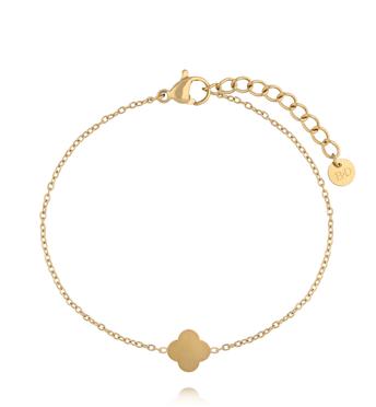 Złota bransoletka na łańcuszku z koniczynką BSY0546