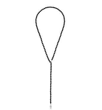 Naszyjnik z czarnymi agatami Renee NPA1226
