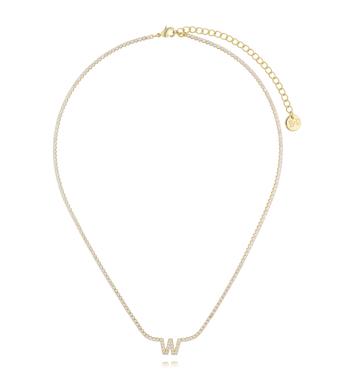 Naszyjnik typu tennis z literką W złoty NS0390