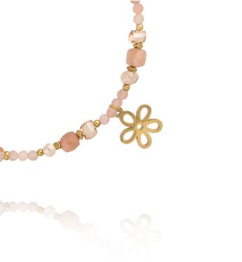 Bransoletka z kamieniami słonecznym i kwiatuszkiem BTW3491