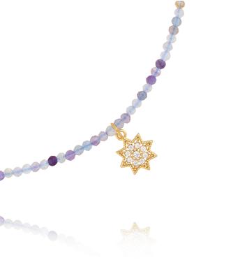 Naszyjnik z fluorytami i gwiazdką NTW1482