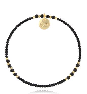 Bransoletka czarna z agatami i turmalinami BTW3135