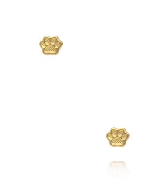 Kolczyki wkrętki w kształcie łapki złote KSY0631