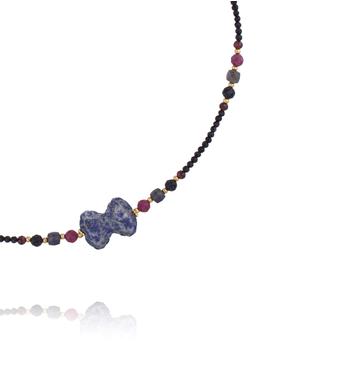 Naszyjnik z lapisami i kokardką NPA1561