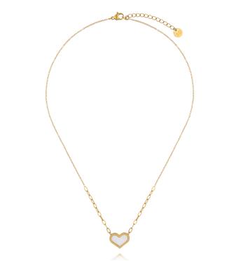 Naszyjnik z sercem z masą perłową NSY0880