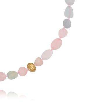 Naszyjnik z morganitów w odcieniach pastelowych NSC0660