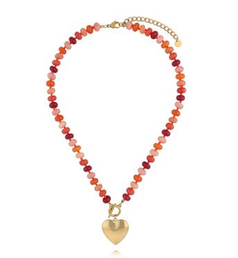 Naszyjnik z pomarańczowymi jadeitami NPA1496